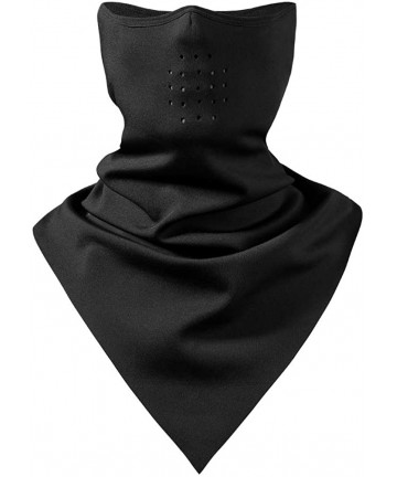 Balaclavas Neck Gaiter Warmer Mask Face Neck Scarf Half Face Mask with Ear Protection Fleece Warm Half Mask - Black - CG18A8O...