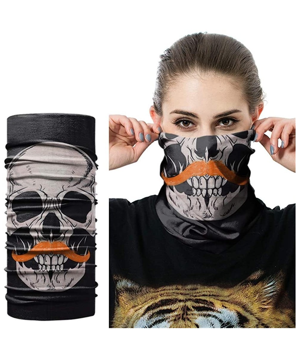 Balaclavas Seamless Face Mask Silk Fabric Headwear Headband Neck Gaiter Multifunctional - Black &Yellow& Skull - CL197SMNEXD ...