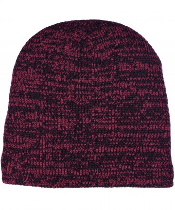 Skullies & Beanies Men's Insulated Thermal Thick Knit Marled Beanie in - Red & Black - CM18I6TYZW7 $13.45