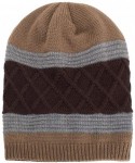 Skullies & Beanies Women Men Winter Knit Warm Flexfit Hat Stripe Ski Baggy Slouchy Beanie Fashion Skull Cap - Coffee - CT18HT...
