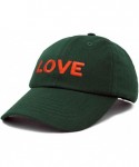 Skullies & Beanies Custom Embroidered Hats Dad Caps Love Stitched Logo Hat - Dark Green - CO18M7Y6OHD $15.69