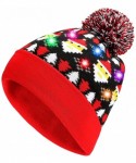 Skullies & Beanies LED Light Up Beanie Hat Christmas Cap for Women Children- Party- Bar - Lb02r-red - CW187A8M722 $21.74