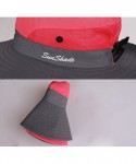 Sun Hats Women's Outdoor UV Protection Foldable Mesh Wide Brim Beach Fishing Hat - Purple - CJ18E0K7OUT $17.88