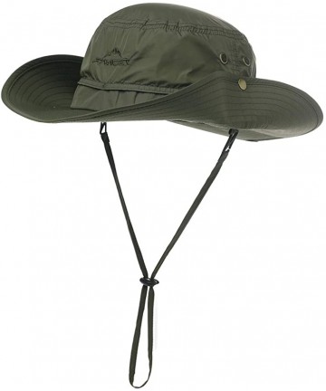 Sun Hats FANCET Fishing Sun Hat Wide Brim for Men Women Nylon Foldable Packable - 00702_army Green - CZ182DRGD95 $29.21