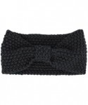 Headbands Women's Winter Knit Headband - Bow - Black - CB12ODCL2LQ $17.96