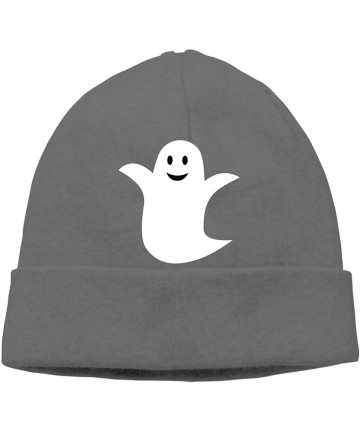 Skullies & Beanies Beanie Hat Happy Ghost Warm Skull Caps for Men and Women - Deep Heather - C218KKE0RSU $30.35