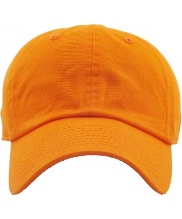 Baseball Caps Dad Hat Adjustable Plain Cotton Cap Polo Style Low Profile Baseball Caps Unstructured - Orange - C812FOW5NLB $1...