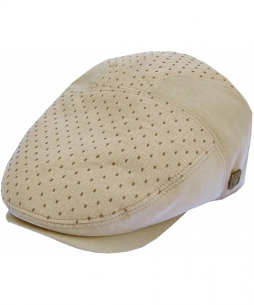 Newsboy Caps Mens Summer Cotton Flat Cap - Beige - C811K6D4L03 $26.17