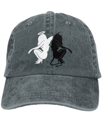 Cowboy Hats Angel and Devil Sitting Decal Trend Printing Cowboy Hat Fashion Baseball Cap for Men and Women Black - Asphalt - ...
