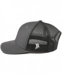 Baseball Caps USA 'Midnight Glory' Dark Leather Patch Hat Curved Trucker - One Size Fits All - Charcoal/Black - CD18IGQE857 $...