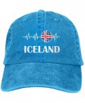Baseball Caps Unisex Soccer Heartbeat I Love Iceland Cotton Denim Baseball Hat Adjustable - Ayellow - CC188L33YA9 $26.10
