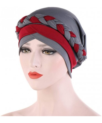Skullies & Beanies Chemo Cancer Head Hat Cap Ethnic Bohemia Pre-Tied Twisted Braid Hair Cover Wrap Turban Headwear - C8192EMC...