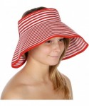 Visors Sun Visor Beach Golf Protection Cap Women Summer Beach Hat- Outdoor Sports - Stripe Brim Red - CE18NUQKA3L $14.46