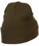 Skullies & Beanies Word of Daddy Embroidered Long Beanie - Olive - CO18IAA0K42 $28.94