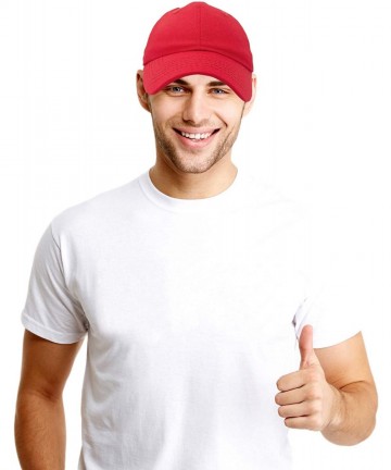 Baseball Caps Baseball Cap Dad Hat Plain Men Women Cotton Adjustable Blank Unstructured Soft - Red - CJ119N222CH $12.17