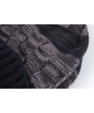 Skullies & Beanies Men's Winter Warm Thick Knit Beanie Hat with Visor - C-navy - CH18AHHDEAW $14.07
