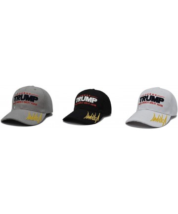 Baseball Caps Make America Great Again Hat [3 Pack]- Donald Trump USA MAGA Cap Adjustable Baseball Hat - C418QODGGLR $45.14