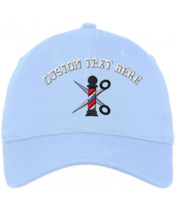Baseball Caps Custom Soft Baseball Cap Barber Pole Scissors Embroidery Twill Cotton - Light Blue - CQ18SIMAUS5 $29.22
