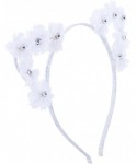 Headbands Girls Cat Ears Costume Accessory Headband - White Floral - CA184ELSYDA $12.77