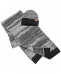 Skullies & Beanies Men's and Women's Soft Warm Knitted Pom Hat & Scarf Winter Set-Slouchy Knit Beanie Cap - Black Grey - CF18...