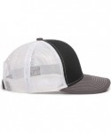 Baseball Caps Structured mesh Back Trucker Cap - Black/White/Charcoal - C4182IMYZRC $16.20