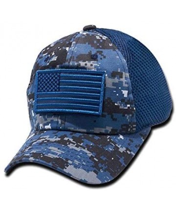 Baseball Caps US Patch Adjustable Plain Trucker Baseball Cap Hats (Multi-Colors) - Blue - CR18D6HIMS4 $16.60