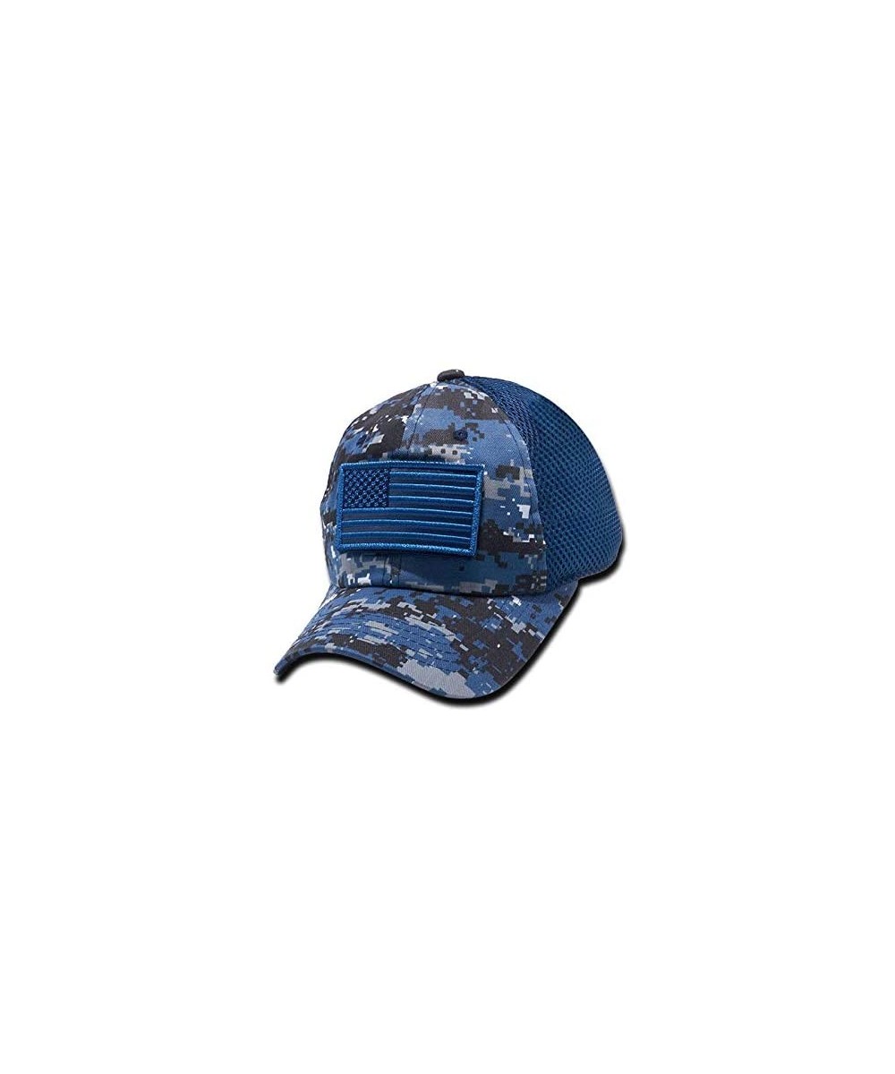 Baseball Caps US Patch Adjustable Plain Trucker Baseball Cap Hats (Multi-Colors) - Blue - CR18D6HIMS4 $16.60
