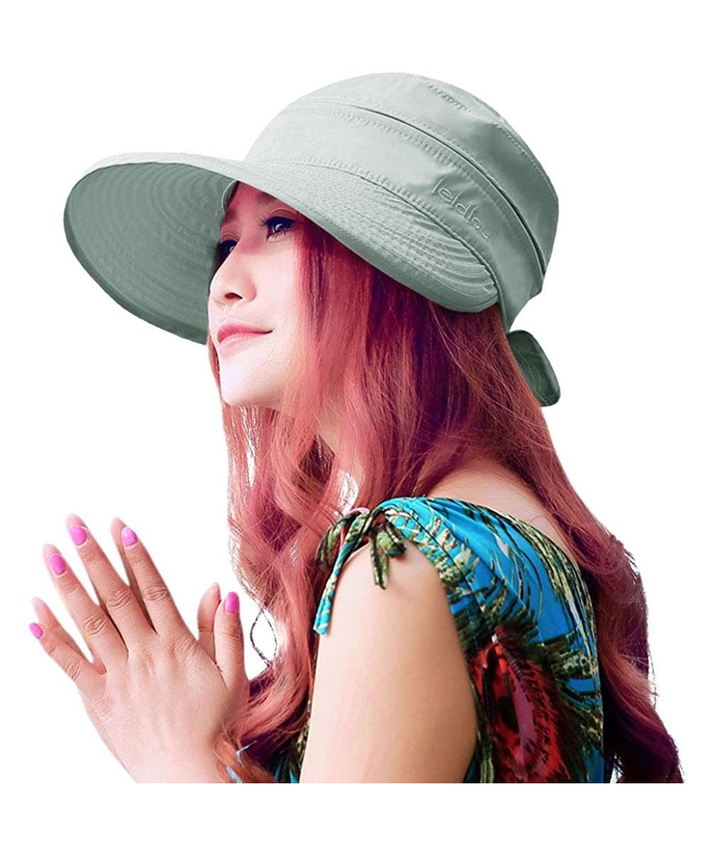 Sun Hats Sun Hats for Women with UV Protection Wide Brim Sun Hat Visor Summer Beach Outdoor Foldable Womens Cap - Grey - CZ18...