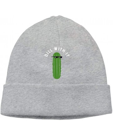Skullies & Beanies Male Beanie Hat Winter Warm Cool Daily Cap Dill with It Pickles - Ash - CV18H66HNSY $16.72