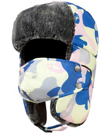Bomber Hats Winter Trapper Hat for Men Women Ushanka Trooper Ear Flap with Windproof Mask - Camouflage-2 - C4193G237R9 $17.11