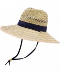 Sun Hats Men's Classic Straw Hat - Navy - CX18EOWMLLX $26.08
