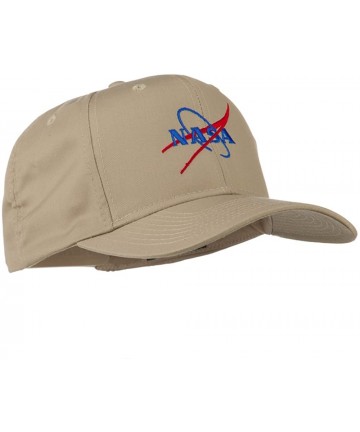 Baseball Caps NASA Logo Embroidered Cotton Twill Cap - Khaki - CD11Q3T4FPF $26.99