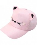 Baseball Caps Women's Girl Baseball Caps-Cute Pearl Cat Ears Visor Cotton Dad Hats Caps - Pink - CH18E7HQ8OH $13.67