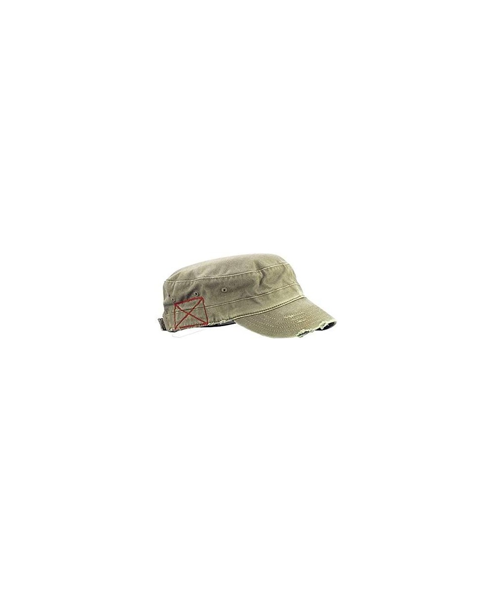 Newsboy Caps Washed Cotton Army Cap - Camo Hat - Unisex Hat - Khaki - CN18S4GNRW2 $18.86