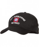 Baseball Caps US Army 82nd Airborne Retired Logo Embroidered Solid Cotton Pro Style Cap - Black - CE18WOOCOLQ $36.13