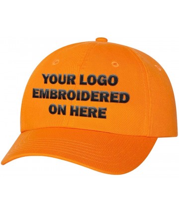 Baseball Caps Custom Dad Soft Hat Add Your Own Embroidered Logo Personalized Adjustable Cap - Neon Orange - CR1953X72SO $35.18