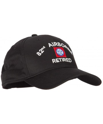 Baseball Caps US Army 82nd Airborne Retired Logo Embroidered Solid Cotton Pro Style Cap - Black - CE18WOOCOLQ $36.13