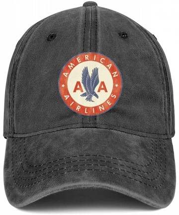 Baseball Caps Unisex American Airlines Old Logos Hat Adjustable Fitted Dad Baseball Cap Trucker Hat Cowboy Hat - Black - CD18...