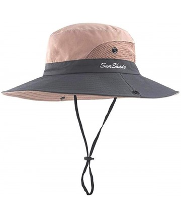 Sun Hats Adjustable Outdoor Protection Foldable Ponytail - Pink - CO18S4WG6NM $16.11