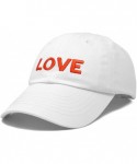 Baseball Caps Custom Embroidered Hats Dad Caps Love Stitched Logo Hat - White - C3180LXC7M2 $15.85