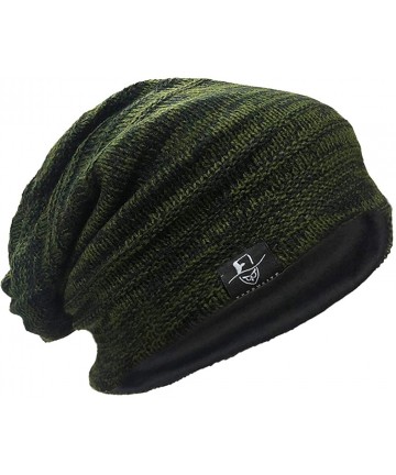 Skullies & Beanies Slouch Beanie Hats for Men Winter Summer Oversized Baggy Skull Cap - Green - CL127BCFKSX $15.88
