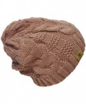 Skullies & Beanies Unisex Warm Chunky Soft Stretch Cable Knit Beanie Cap Hat - 102 Apricot Cream - CF18802MWY4 $12.05