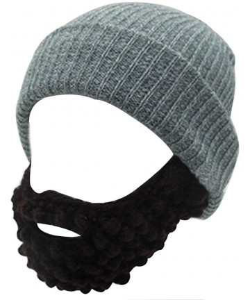 Skullies & Beanies Men Women Beard Hats Warm Winter Knitted Beanie Caps Ski Hat - Light Gray - CN187XTNZW2 $16.86