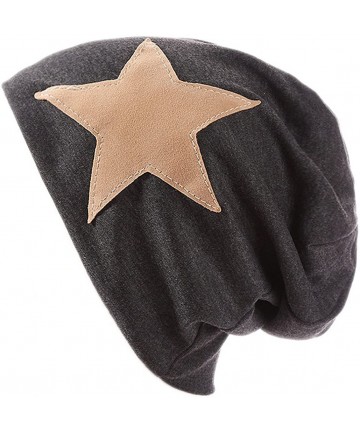 Skullies & Beanies Men's Big stars Winter Skull Cap Knitted hat - Dark Grey - C712NBZ3G97 $19.50