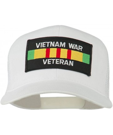 Baseball Caps Vietnam War Veteran Patched Mesh Cap - White - CA11Q3SSRL9 $37.04