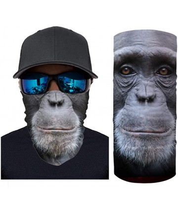 Balaclavas Cool 3D Animal Print Bandana for Men Women Neck Gaiter Scarf Dust Wind Balaclava Headband - Orangutan - CE197Y87RO...