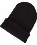 Skullies & Beanies Mens Thick Beanie Hats Solid Color Knit Soft Warm Unisex Beanie Cap - Black+red - C318M0C97AQ $14.43