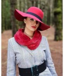 Fedoras Women's 100% Wool Felt Floppy Hat Fedora Wide Brim Cloche Bowler Hat Foldable - 01-red - C518KE95C7H $30.68