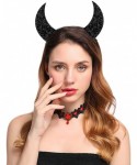 Headbands Halloween Headband Devil Horns and Felina Glitter Cat Ears Headbands - 02-black Glitter - C918I3DZG52 $15.32