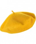 Berets French Style Lightweight Casual Classic Solid Color Wool Beret - Gold - CM18326H3QU $14.84